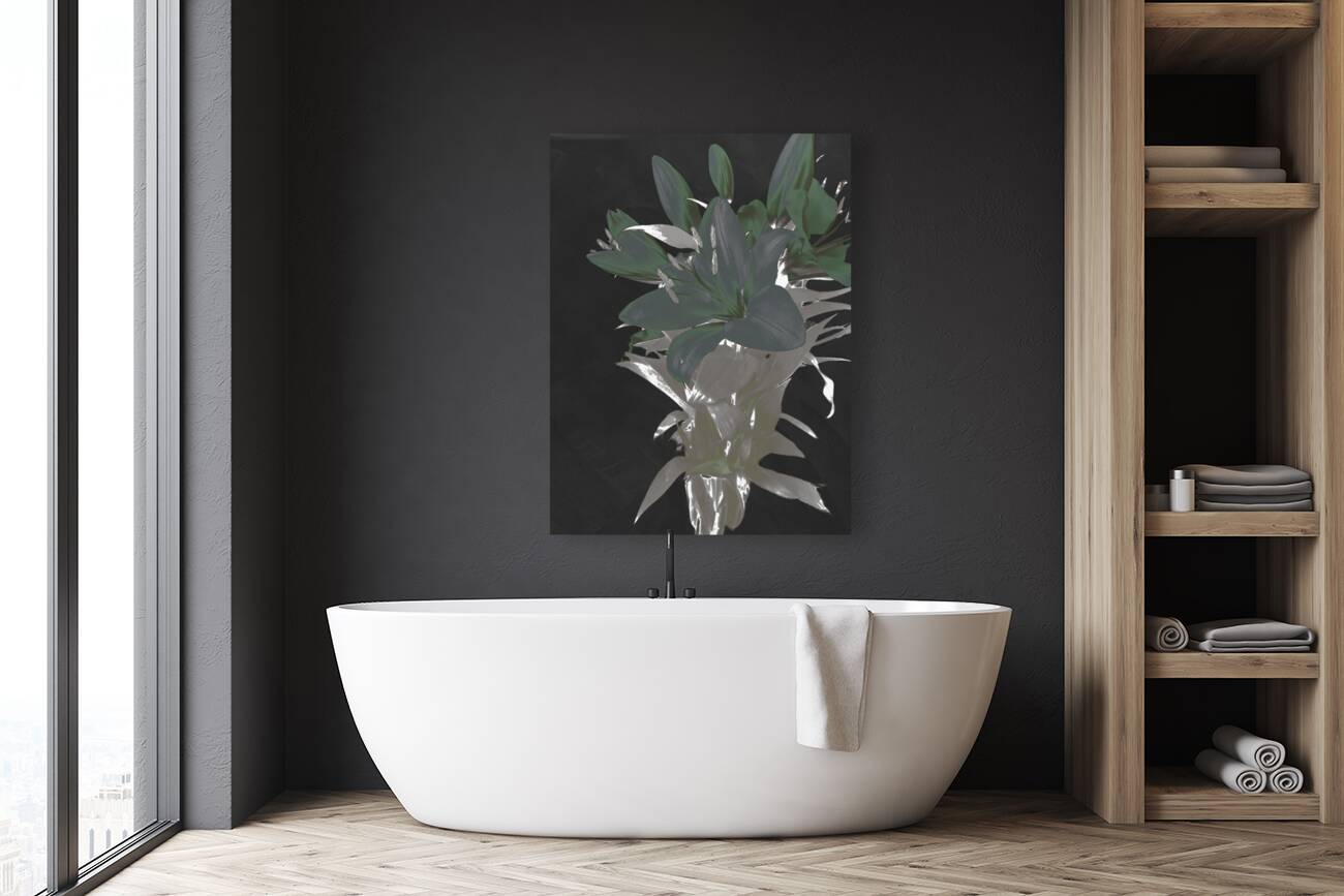 Abstract Green Lily Flower Bouquet Reproduction