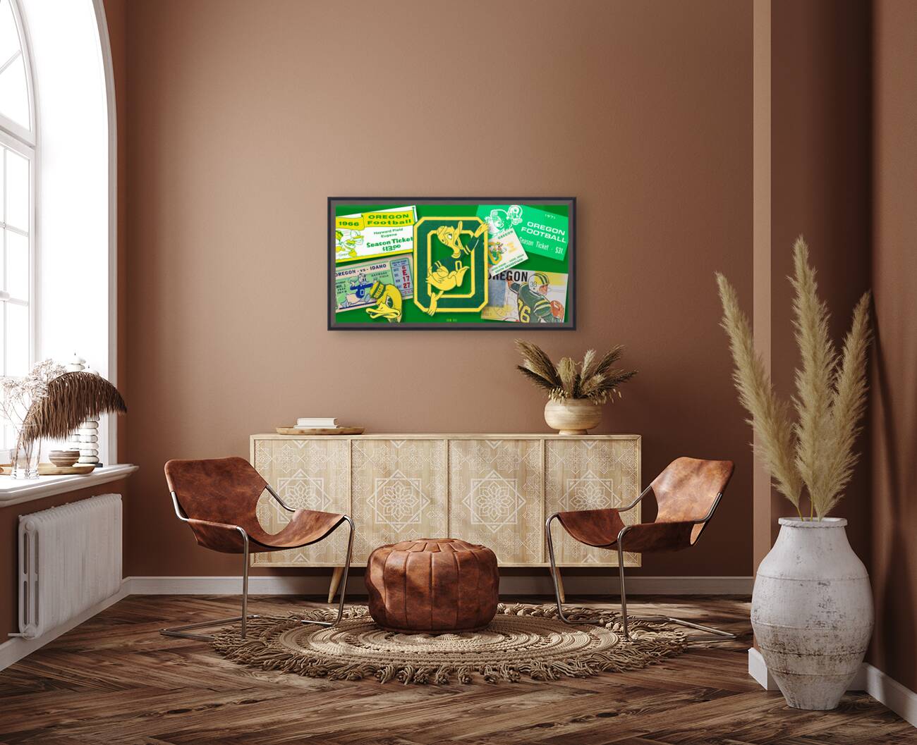 Historic Oregon Football Ticket Collage Art Reproduction