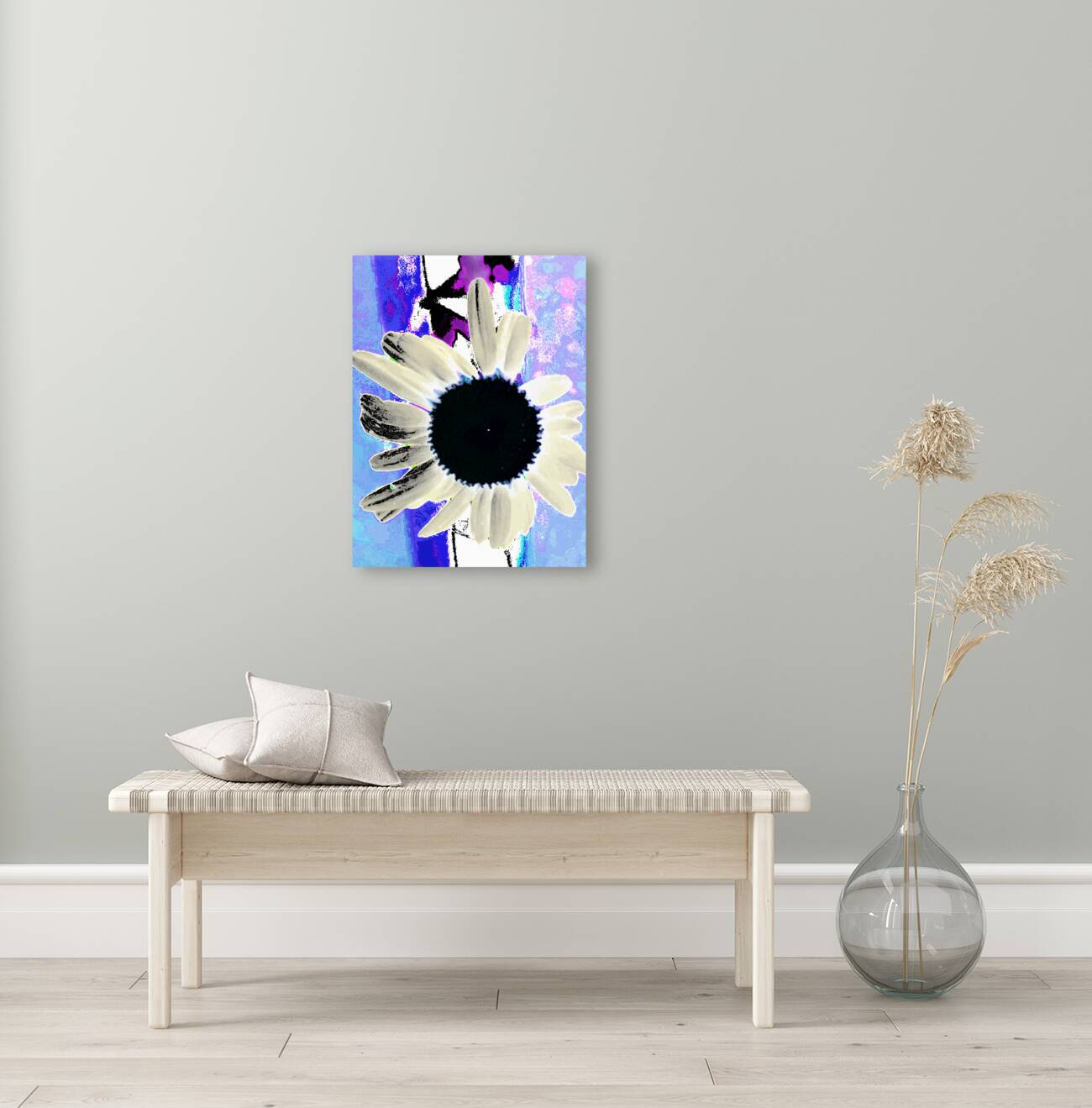 Abstract Vibrant Daisy Reproduction