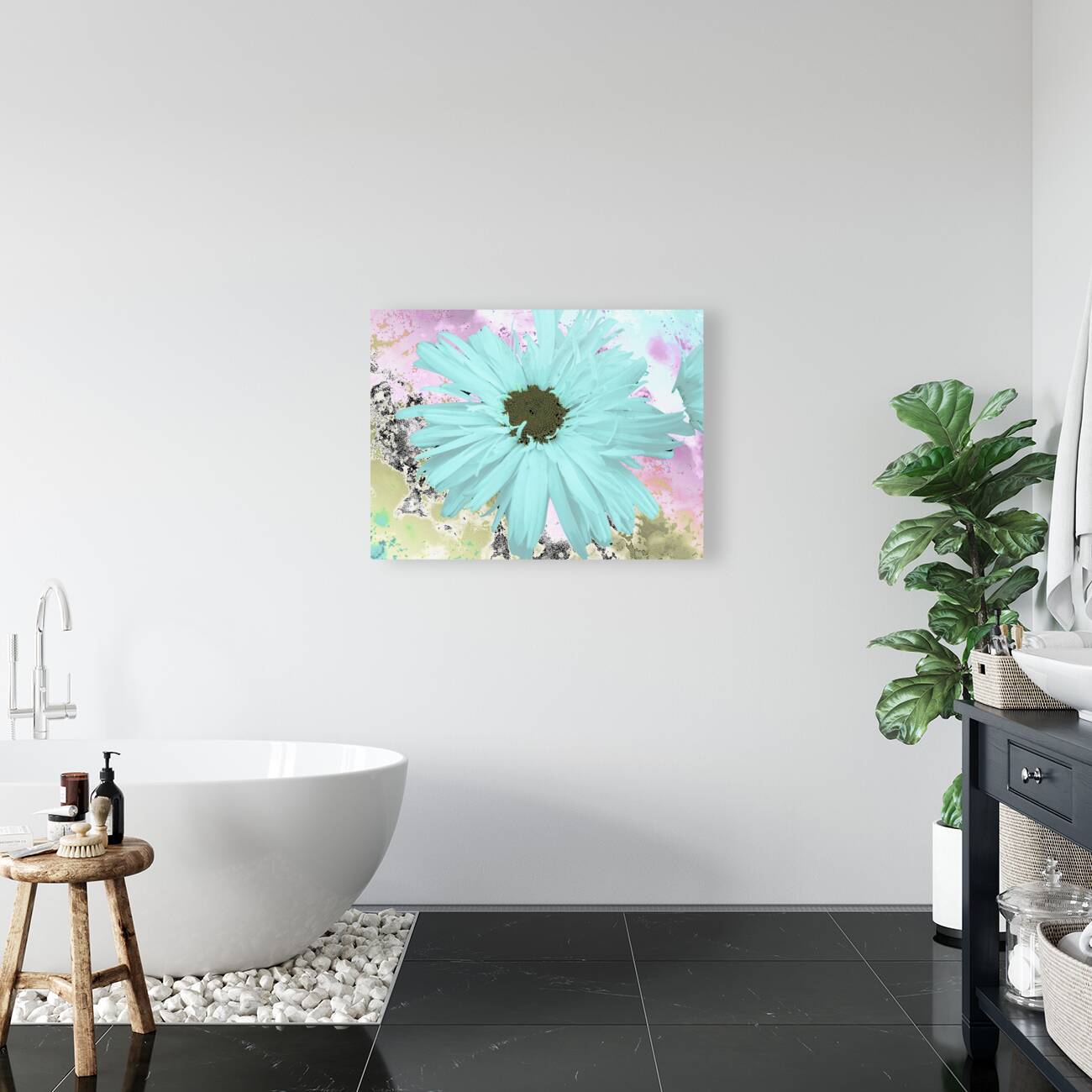 Abstract Pastel Daisy Flower Reproduction