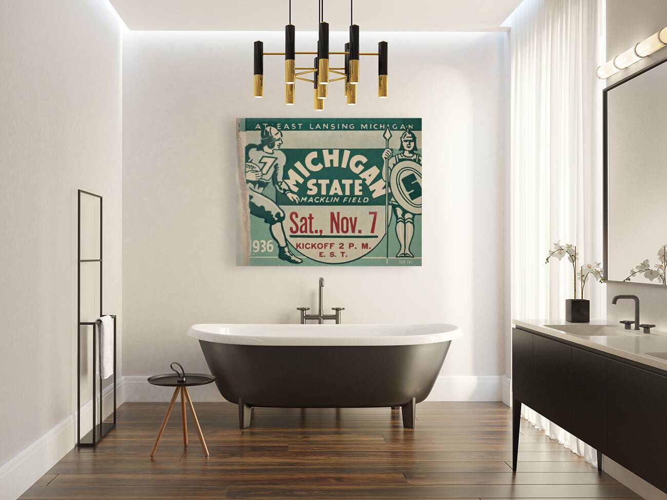 1936 michigan state football ticket remix Reproduction