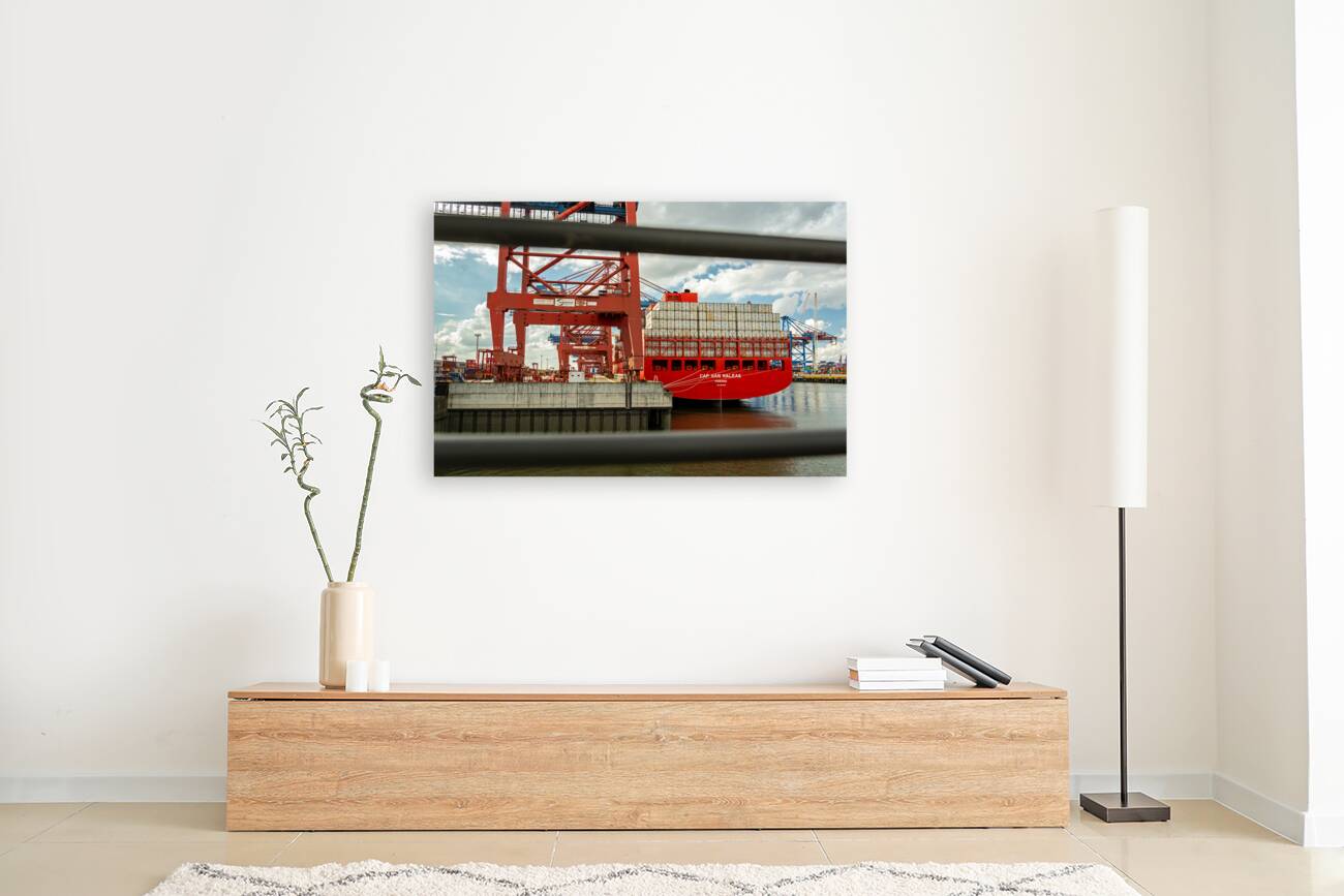 Ship unloading at a container terminal in the port area of Hamburg Germany Reproduction