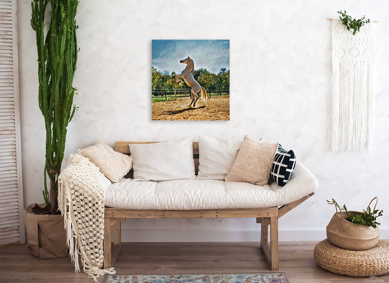 white horse oilpaint 3 Reproduction