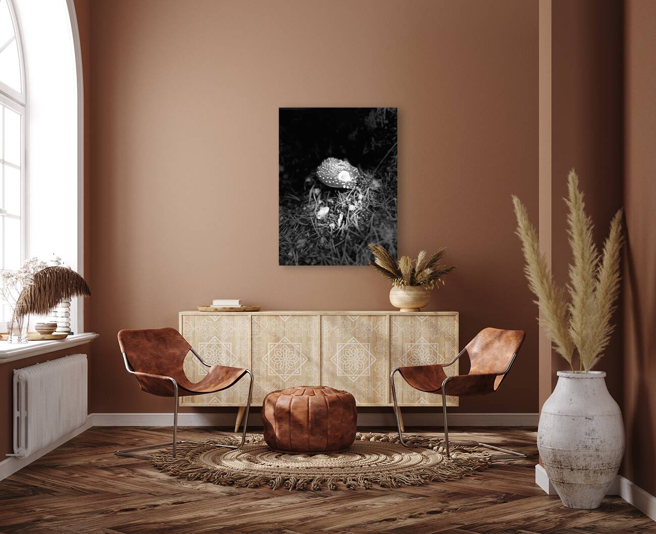 Scenes from the Trail- Fly Agaric in Black and White Reproduction