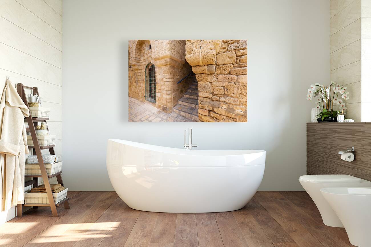 Israel Tel Aviv Namal Yafo historic Old Jaffa port with art galleries boutiques and old houses Reproduction