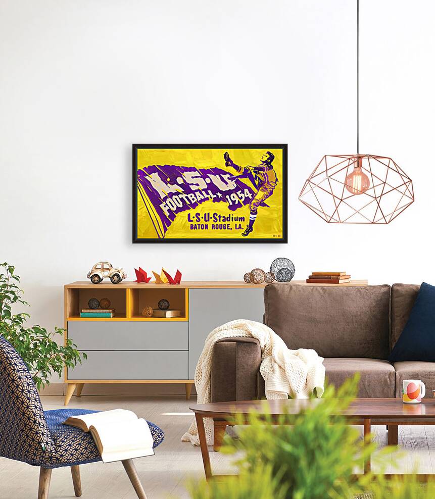 1954 LSU Football Ticket Art Remix Reproduction