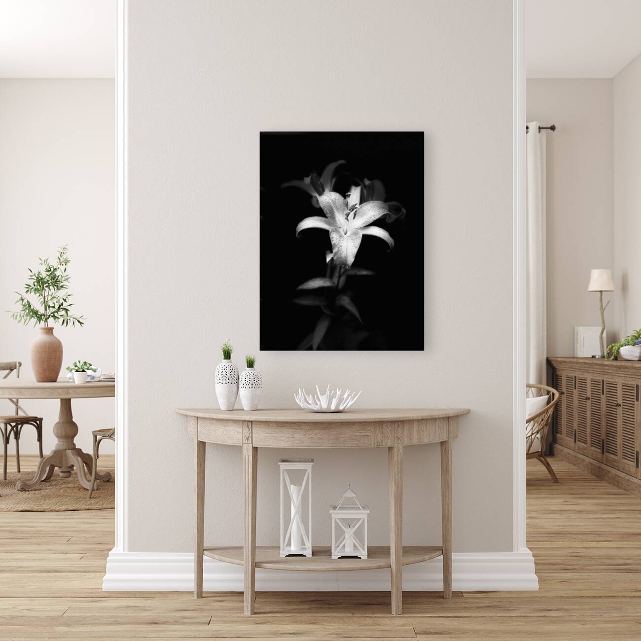 Lily Flower in the Darkness Reproduction