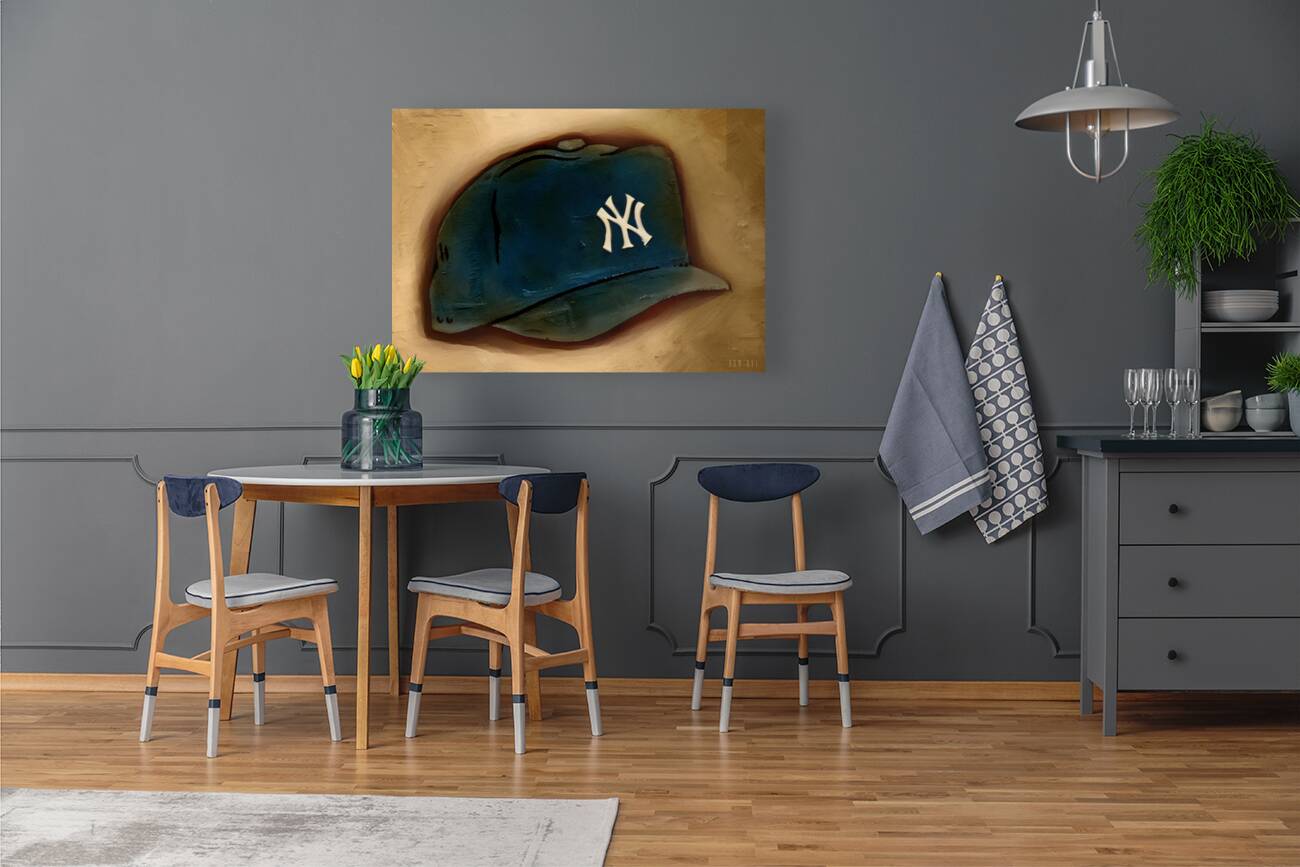 vintage new york yankees hat art Reproduction