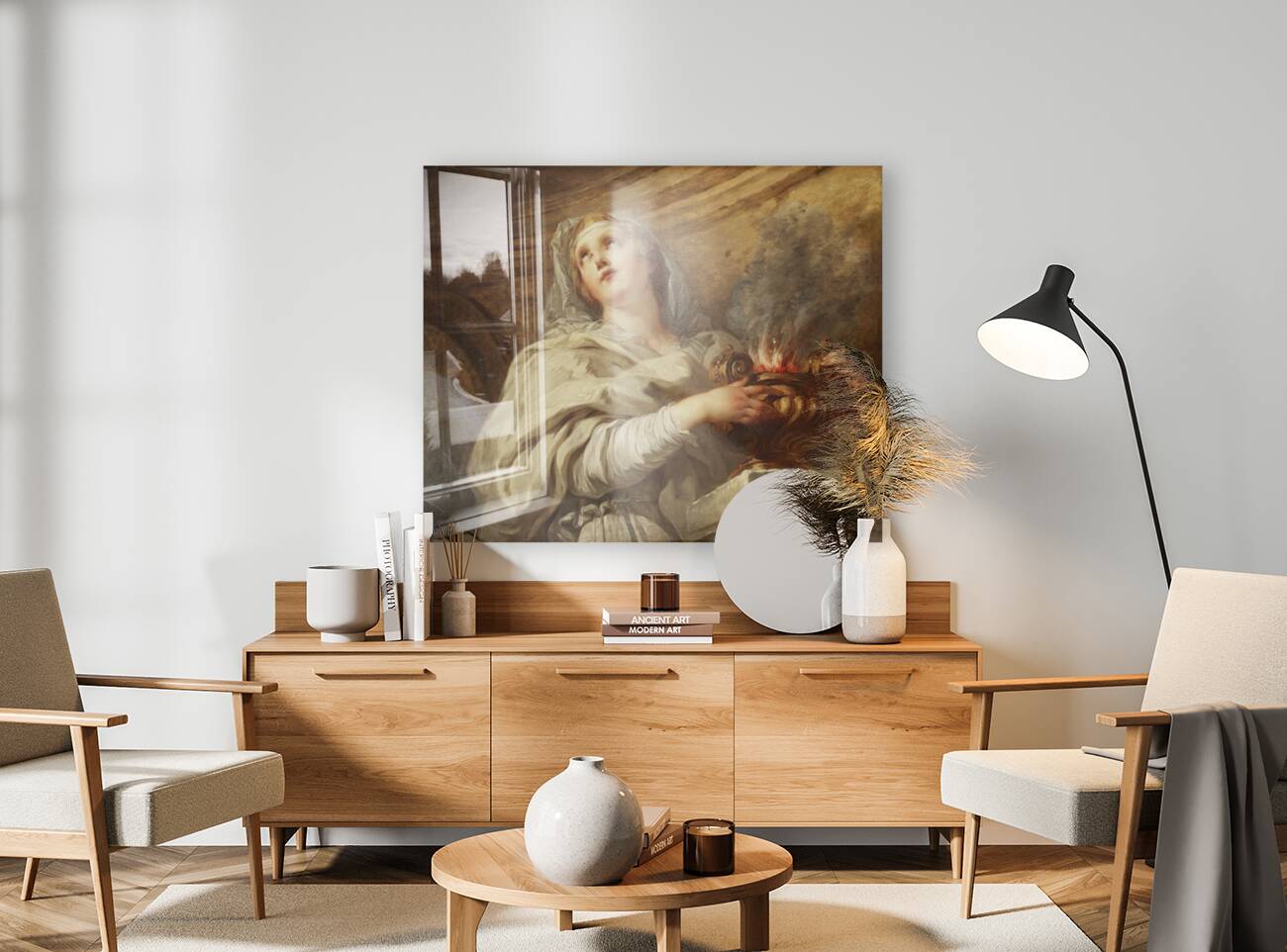 A Vestal Virgin Tending Fire by Francois Lemoyne Reproduction