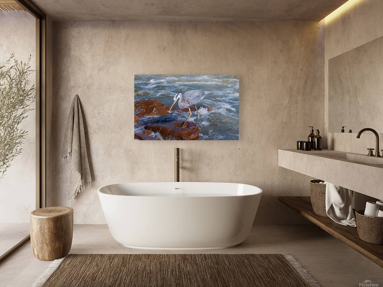 Great Blue Heron - Rock Hopper on the Hunt Reproduction