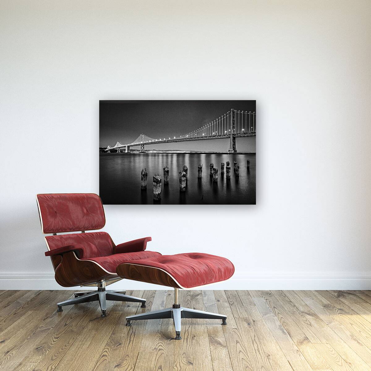 Night San Francisco Bay Bridge Reproduction