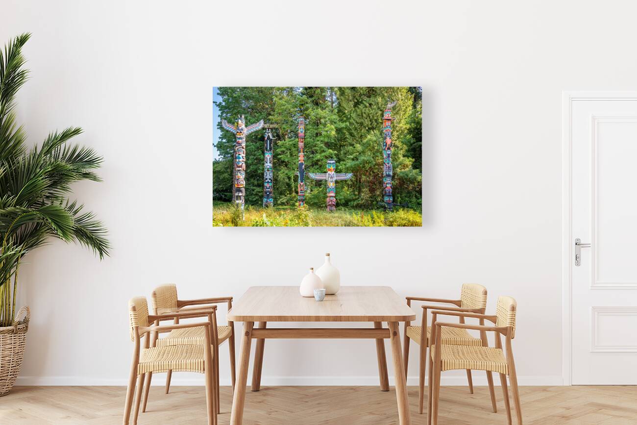 Stanley Park Totem Poles in Vancouver Reproduction