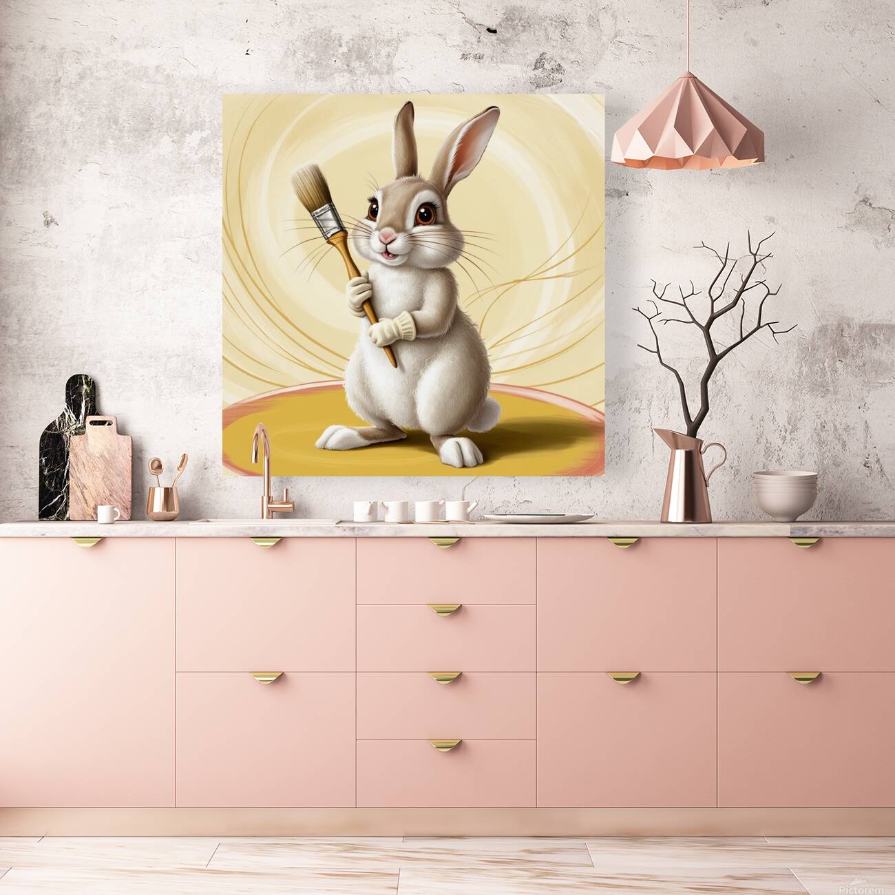 Whimsical Rabbit illustration Reproduction