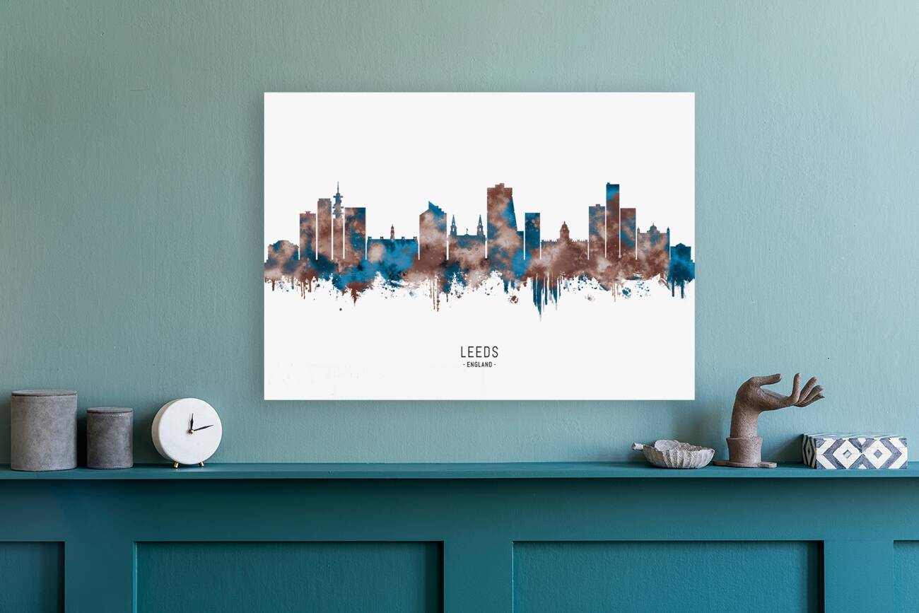 Leeds England Skyline Sepia Reproduction