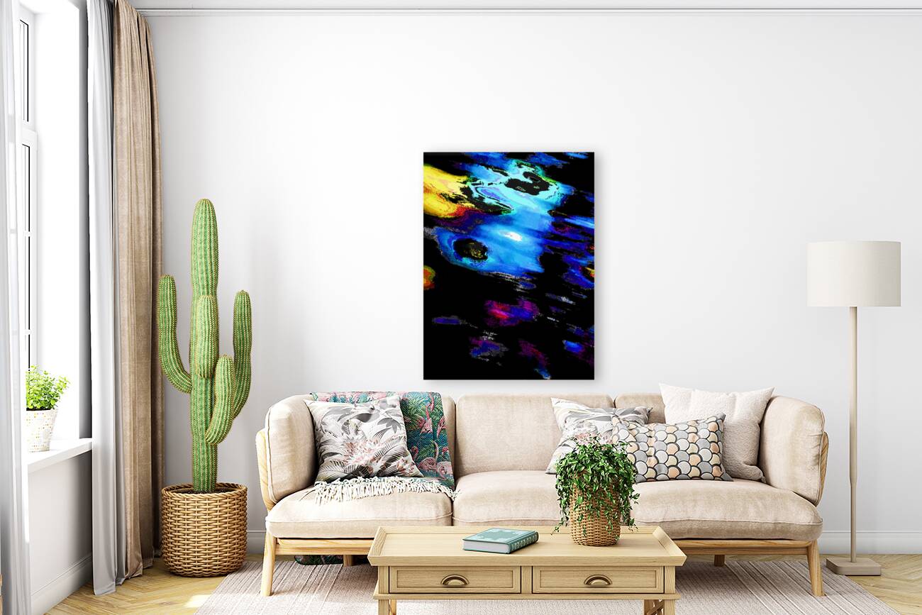 Abstract Vibrant Yellow and Blue Reproduction