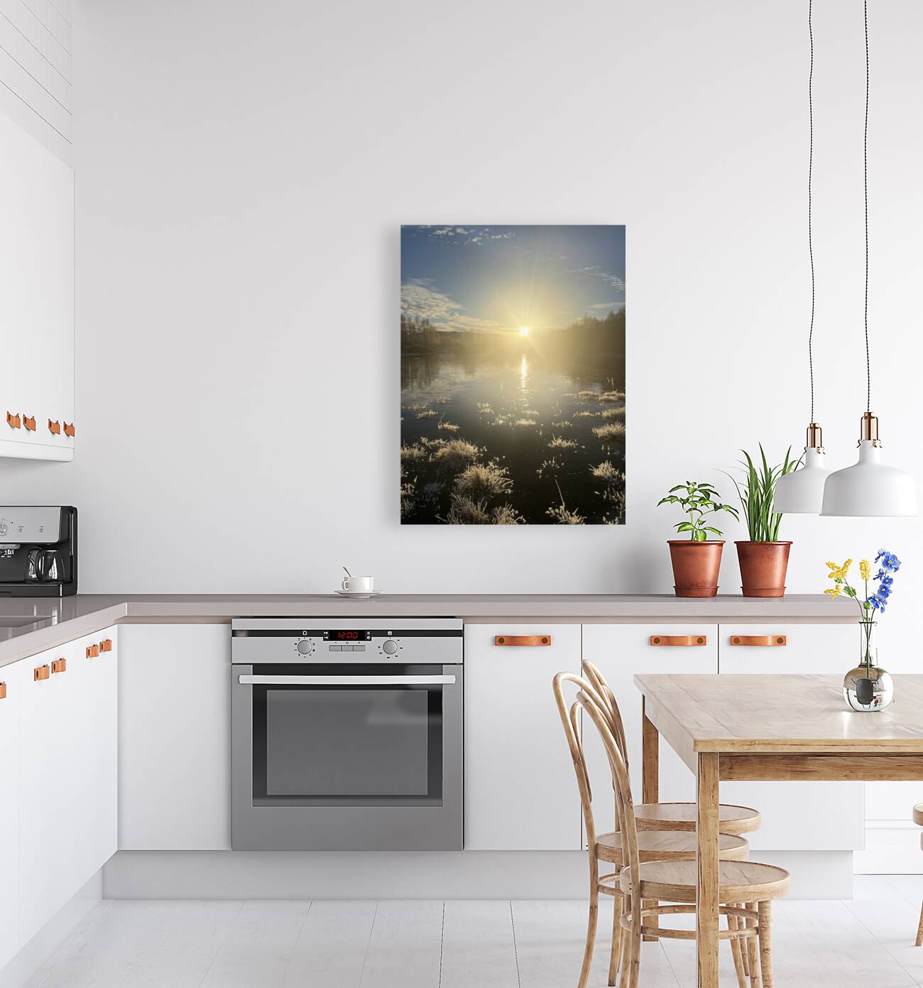 Winters Sun Reflection in the Scottish Highlands Reproduction