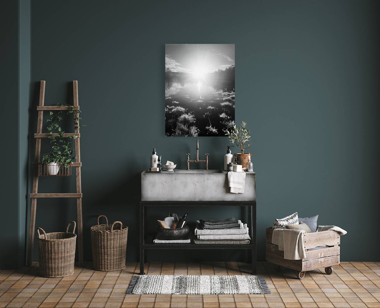 Scottish Highlands Winter Sun Reproduction