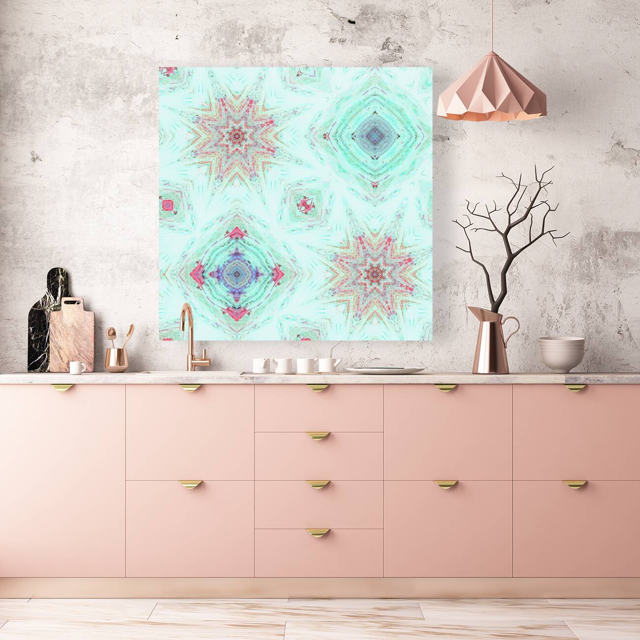 Abstract Geometric Pastel Pattern Reproduction