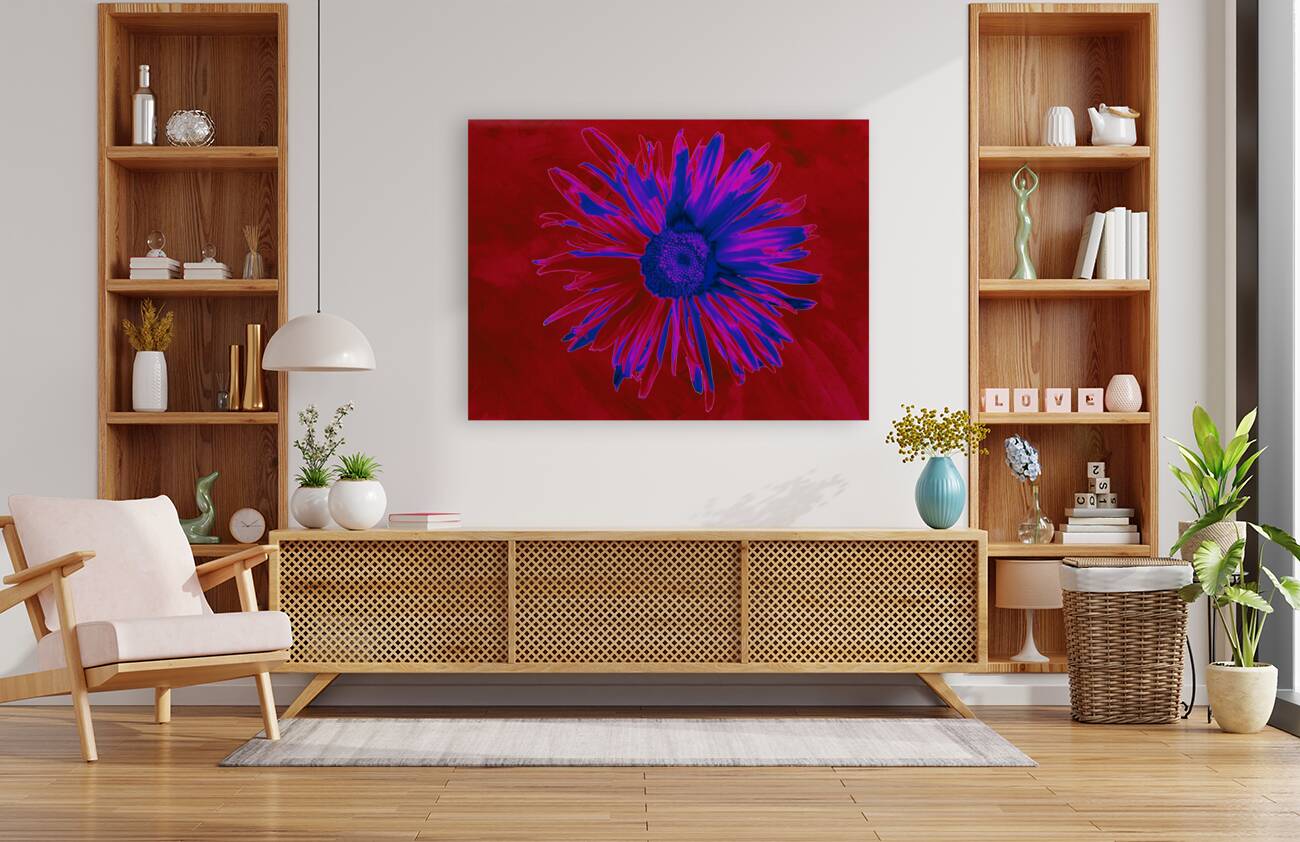 Abstract Neon Daisy Reproduction
