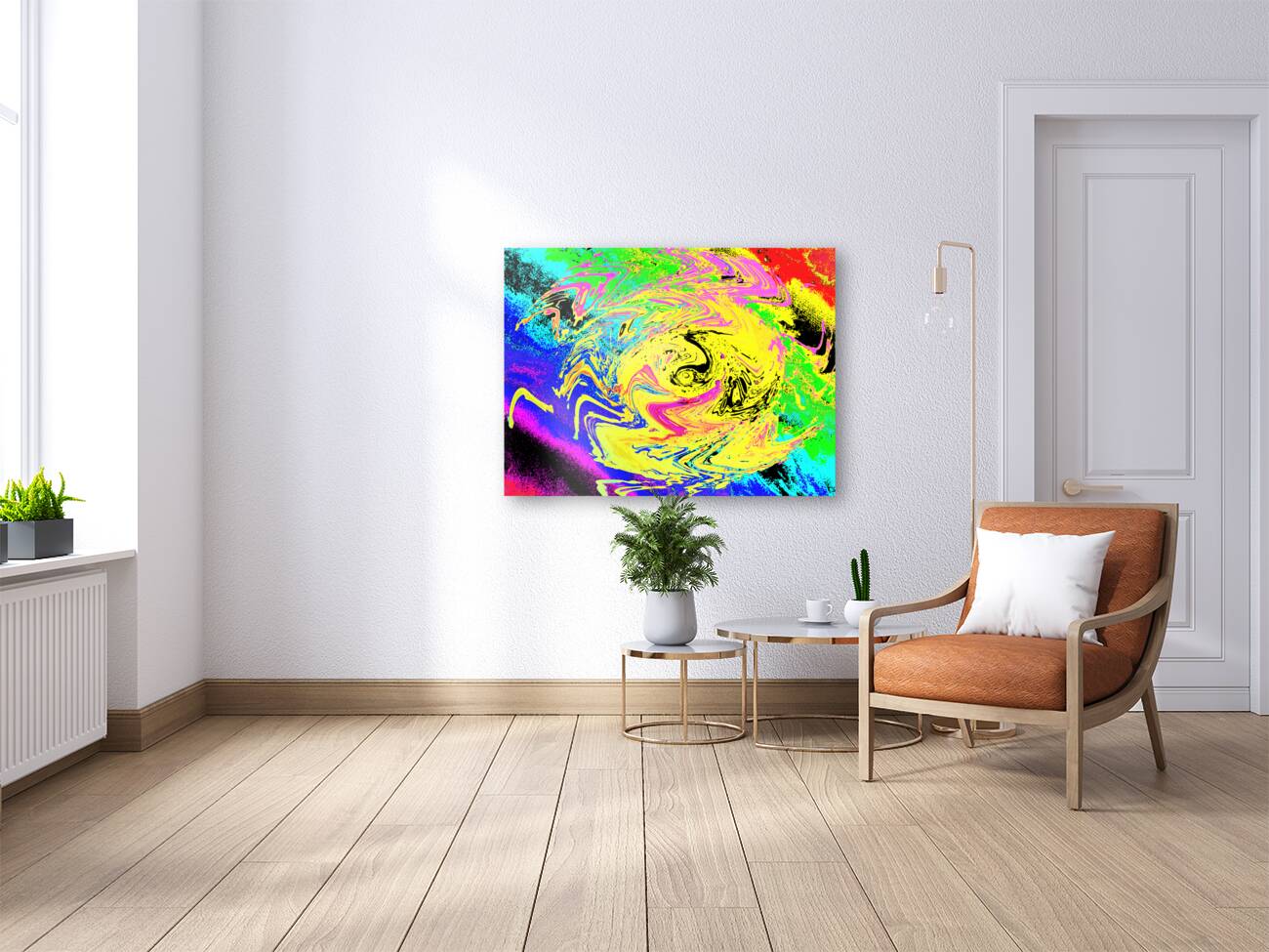 Abstract Swirling Psychedelic Colours Reproduction
