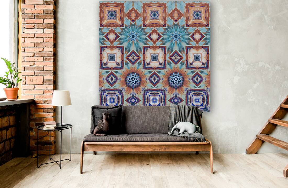 Abstract Geometric Floral Design Reproduction