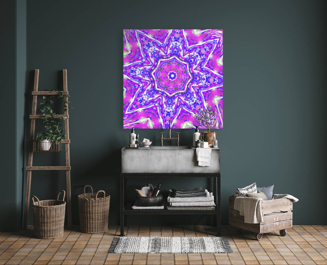 Abstract Bold Kaleidoscope Star Reproduction