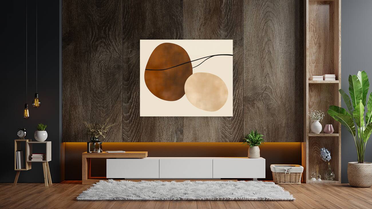 Neutral Abstract Brown Beige Cream Reproduction