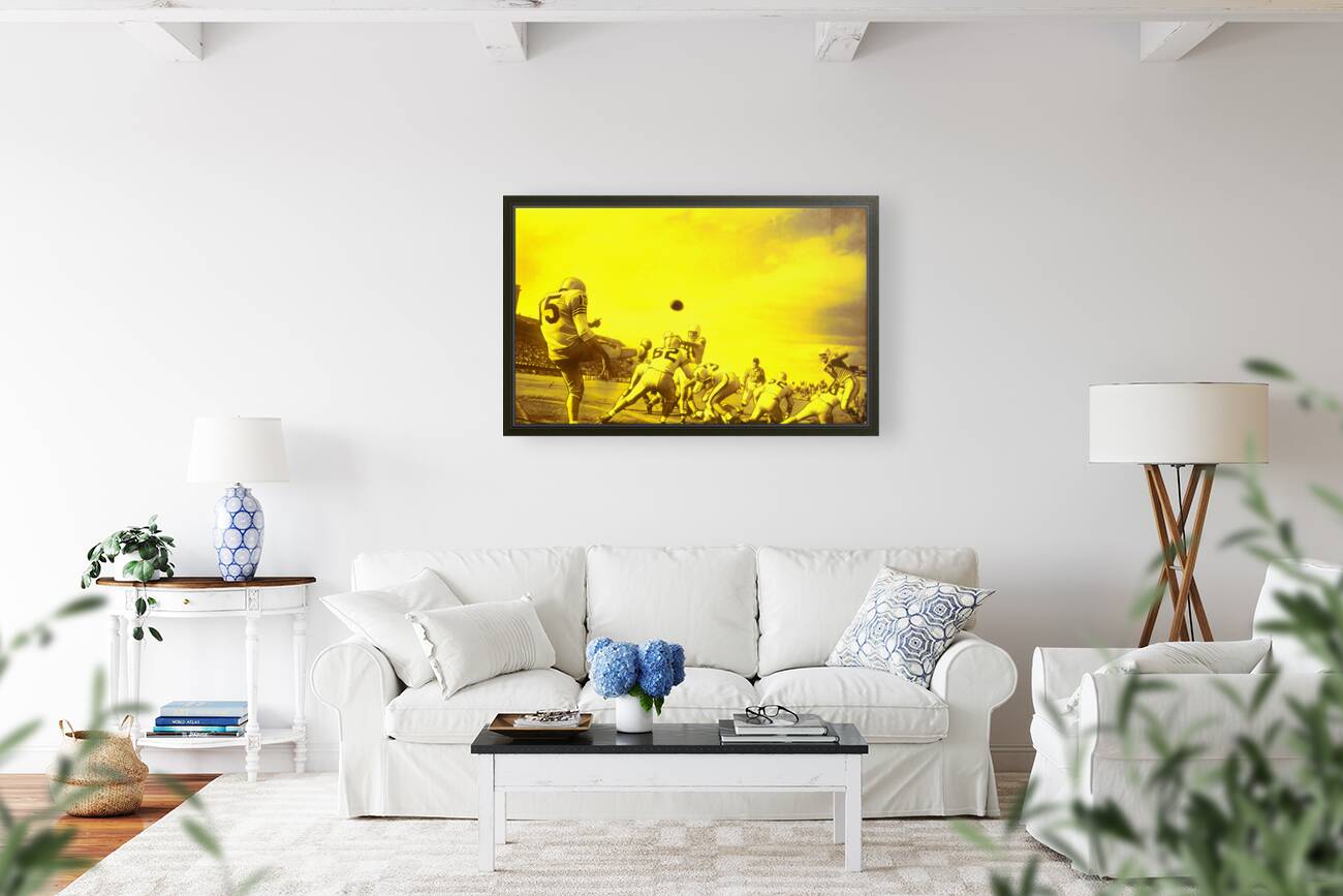 1940s Wyoming Football Action Reproduction