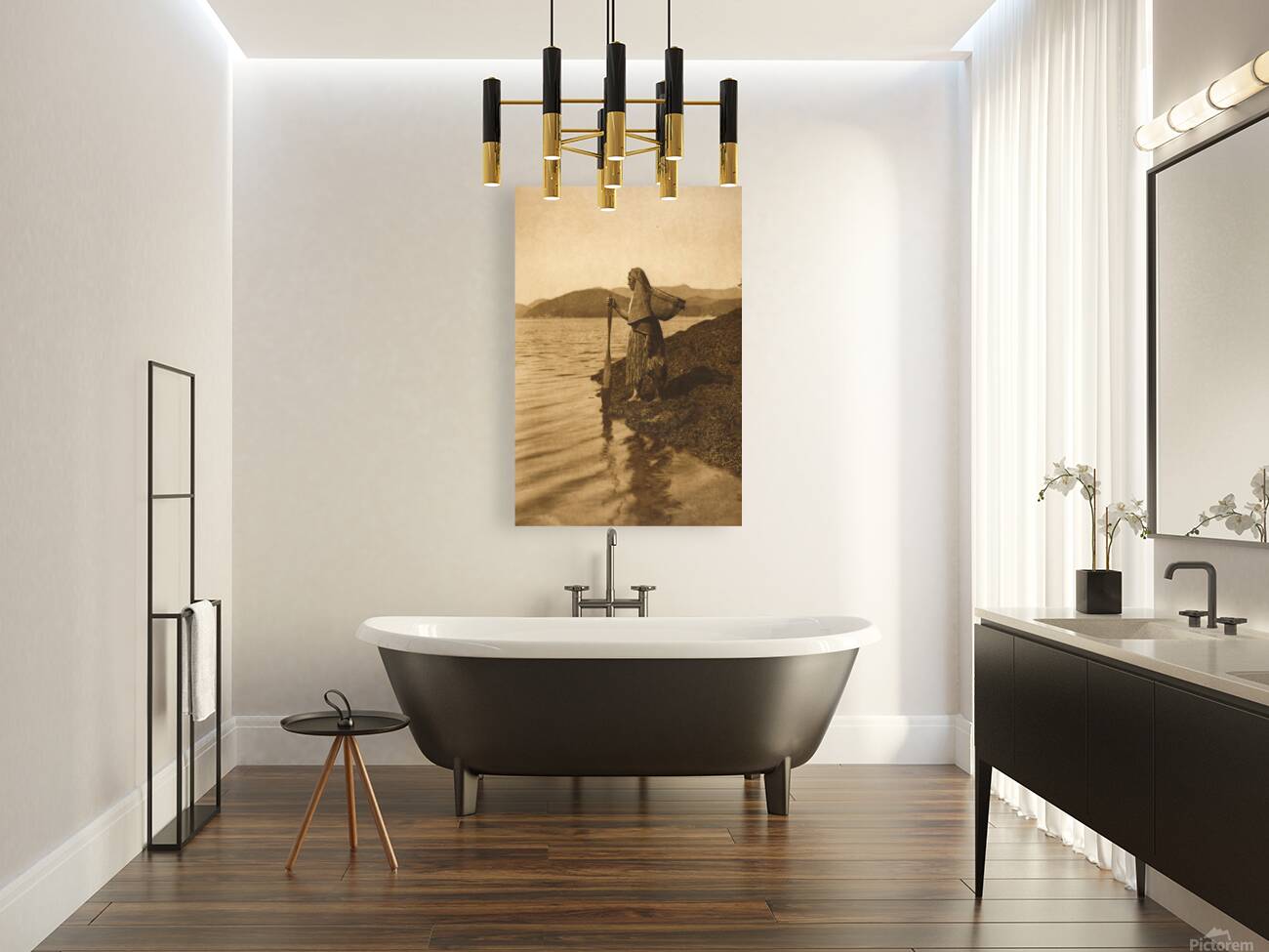 The Seaweed Gatherer by Edward S. Curtis 1915 Reproduction