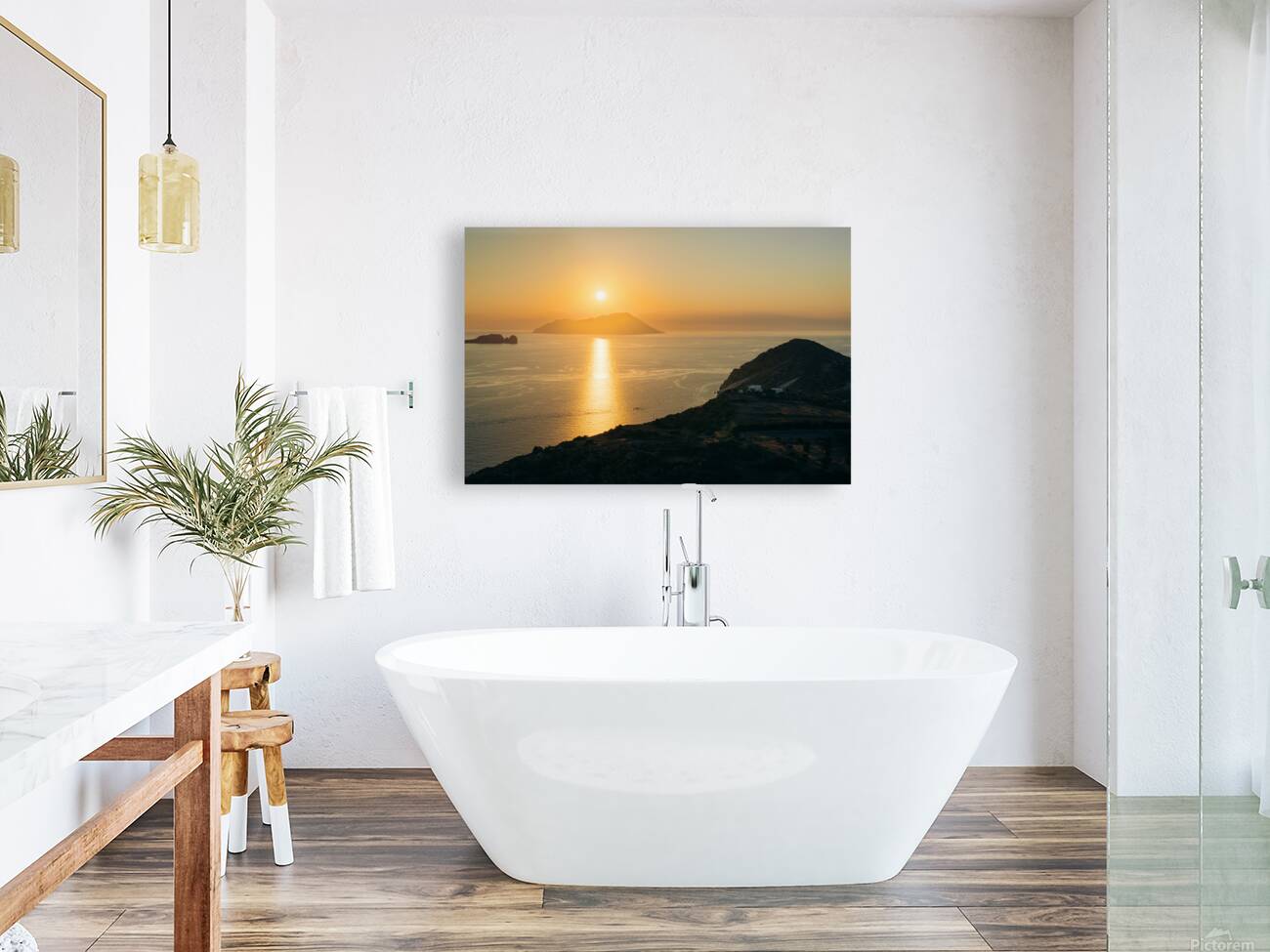 Sunset at Plaka Greece Reproduction