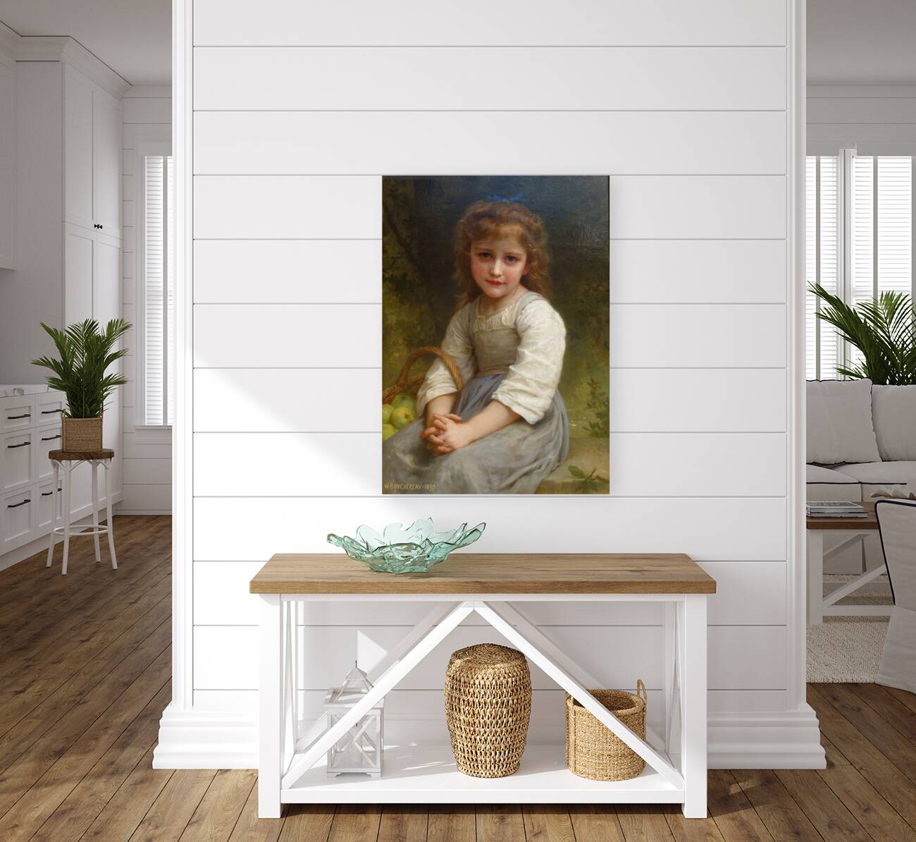  William-Adolphe Bouguereau - Little Girl with a Basket of Apples . 1897 Reproduction