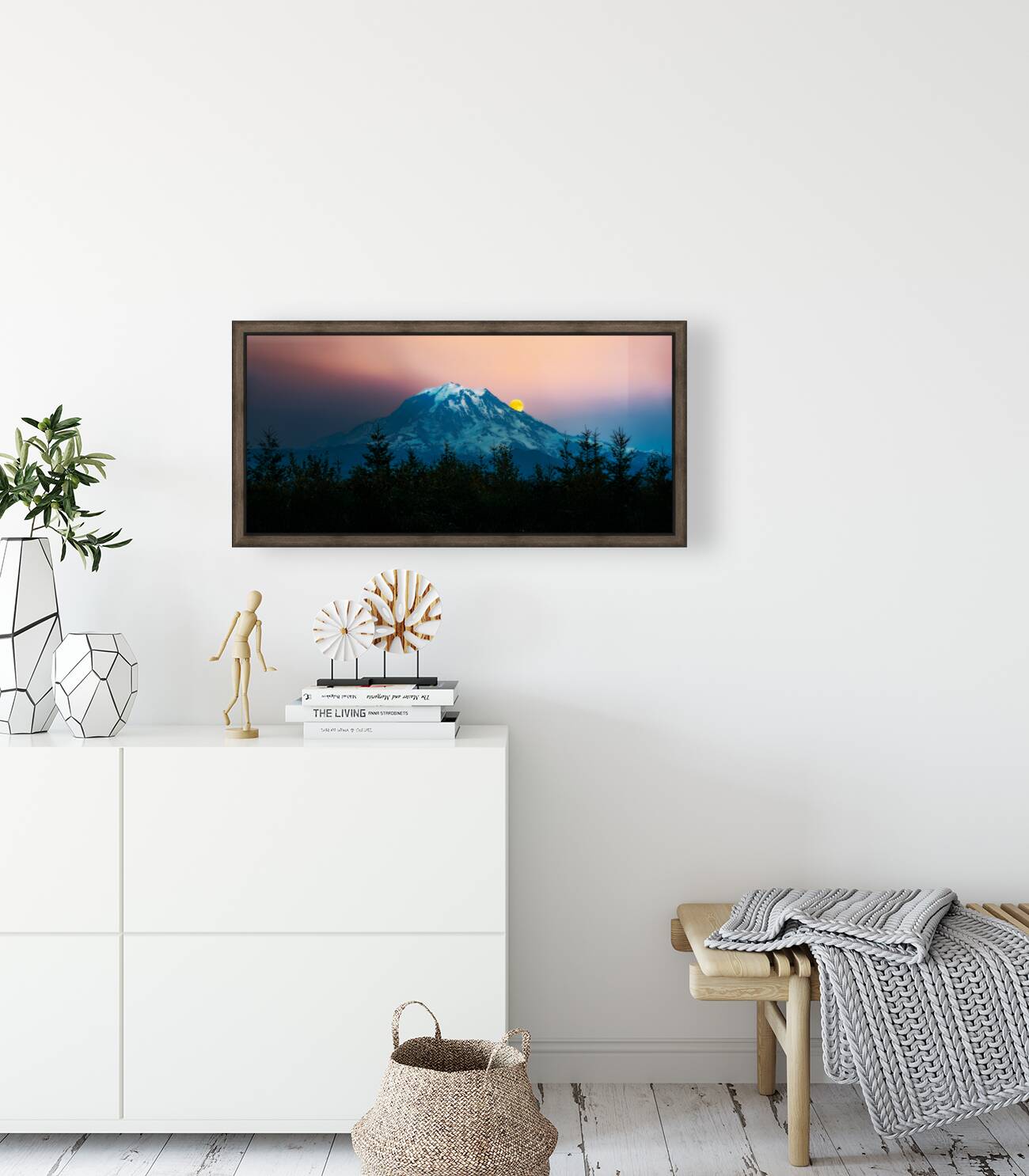 Rainier Moon Rise Reproduction