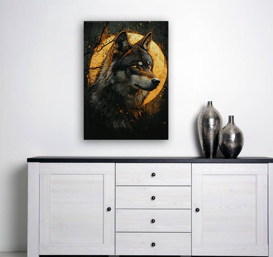Mystic Wolf Under the Moon Reproduction