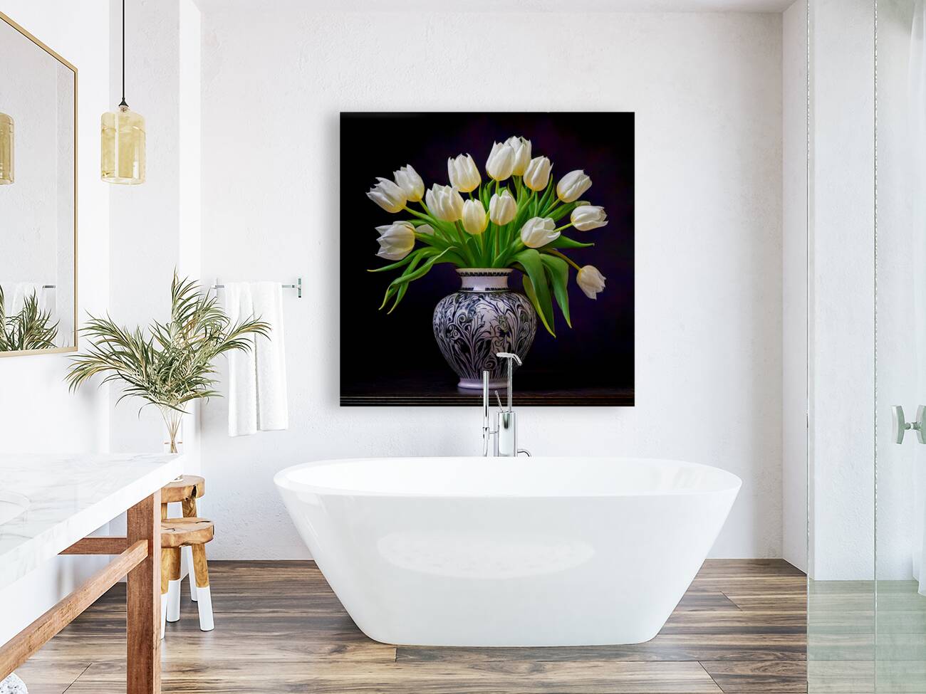 White Tulips in My Best Vase Reproduction