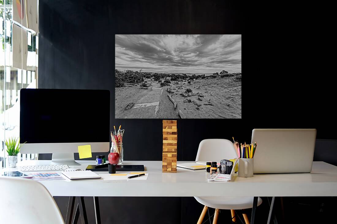 Mesa Arch Hiking Trail Grayscale Reproduction