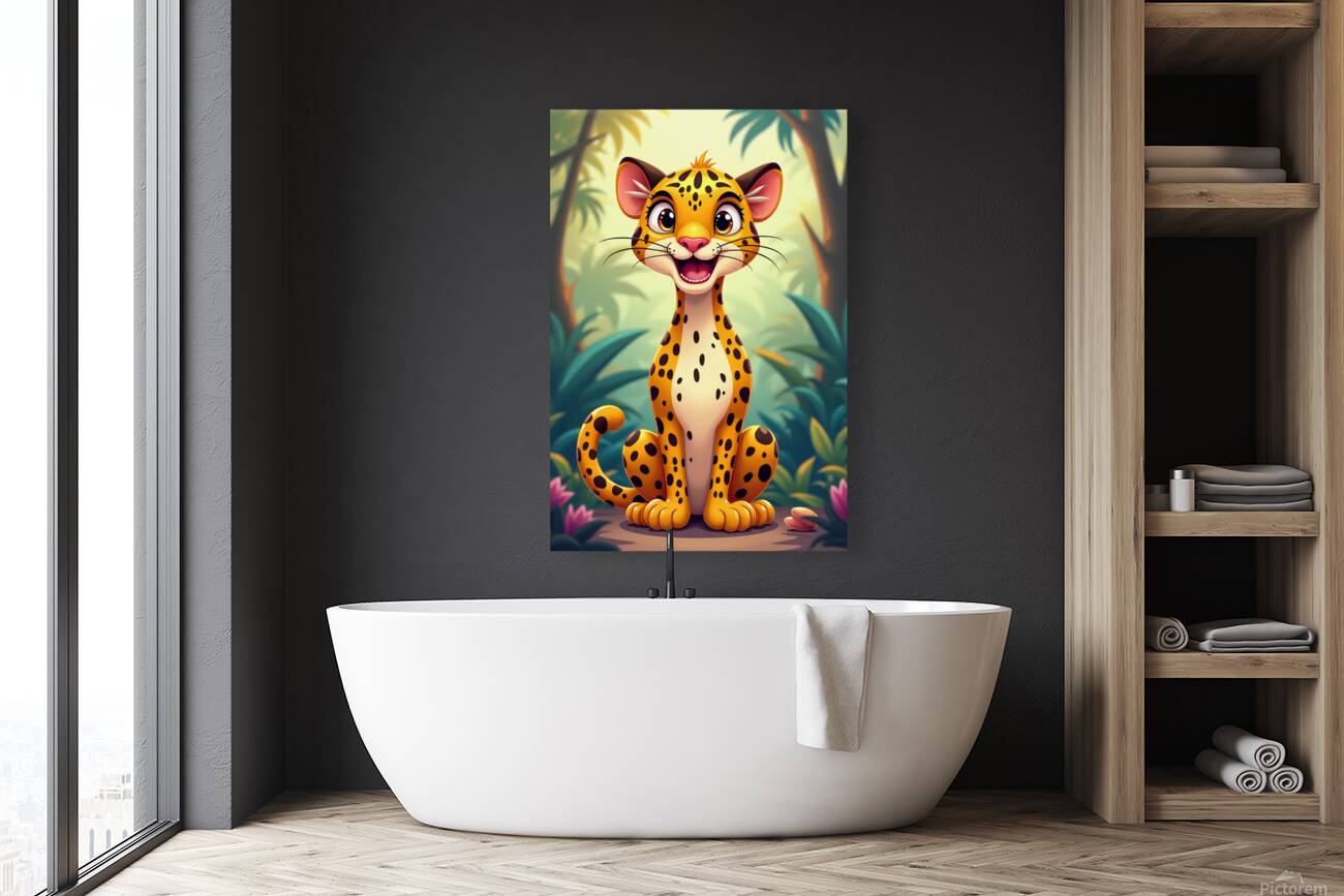 Playful Leopard Cub Reproduction