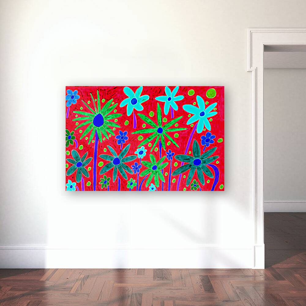 Abstract Bright Flowers  Reproduction