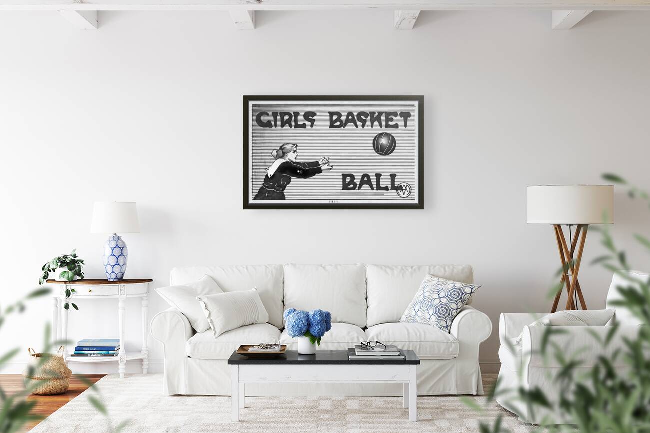 Early 1900s Girls Basketball Art Reproduction