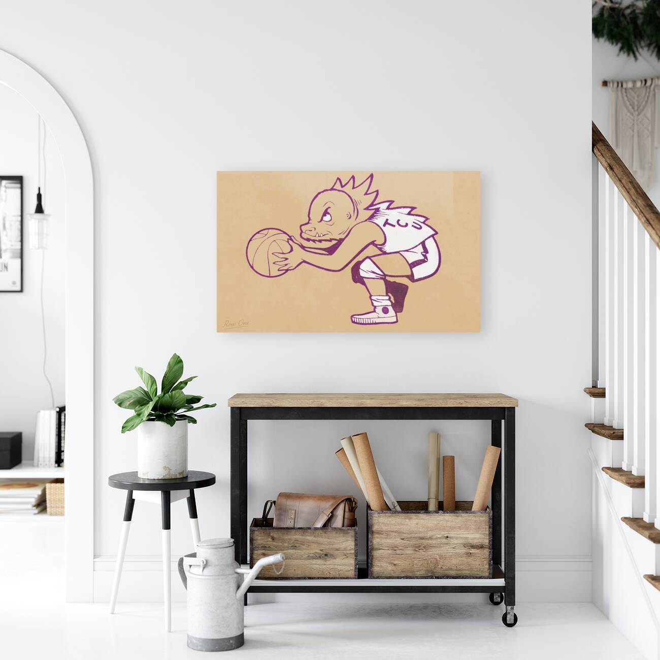 1950s TCU Horned Frog Basketball Cartoon Reproduction