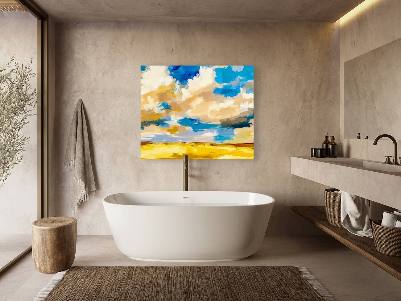 Simple Sunny Abstract Landscape Reproduction