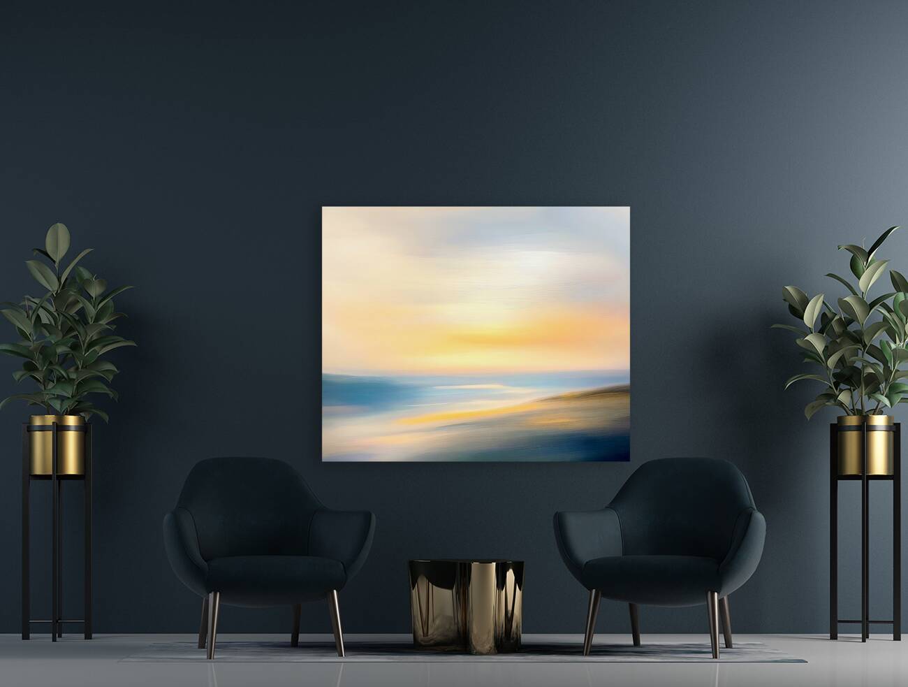 Simple Abstract Pastel Landscape Reproduction