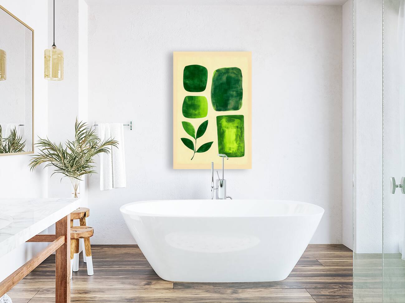 Green Abstract Shapes Reproduction