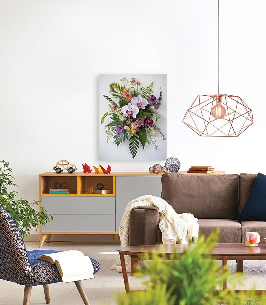 Bouquet of Orchids and Ferns Reproduction