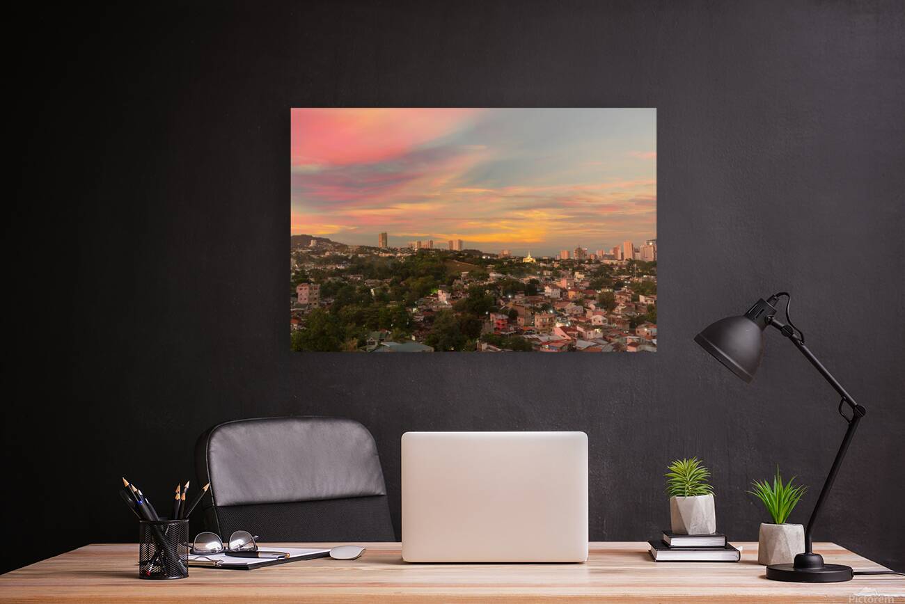 Painted Skies Over Lahug Timed Stacked Sunset in Cebu City Reproduction