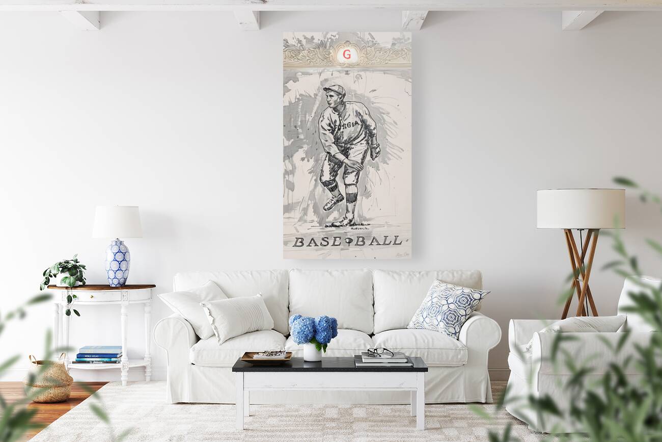 H.W. Hosch Georgia Bulldogs Baseball Art from Early 1900s Reproduction