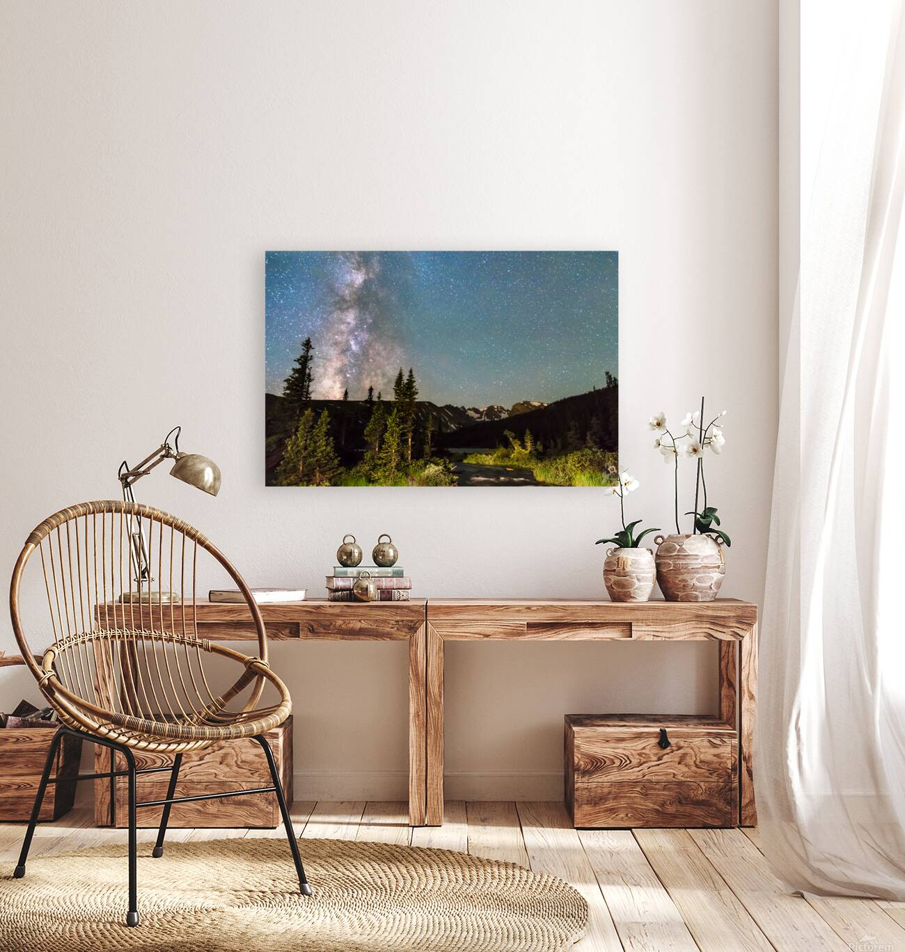 Milky Way Magic Above Longs Lake and the Indian Peaks Reproduction