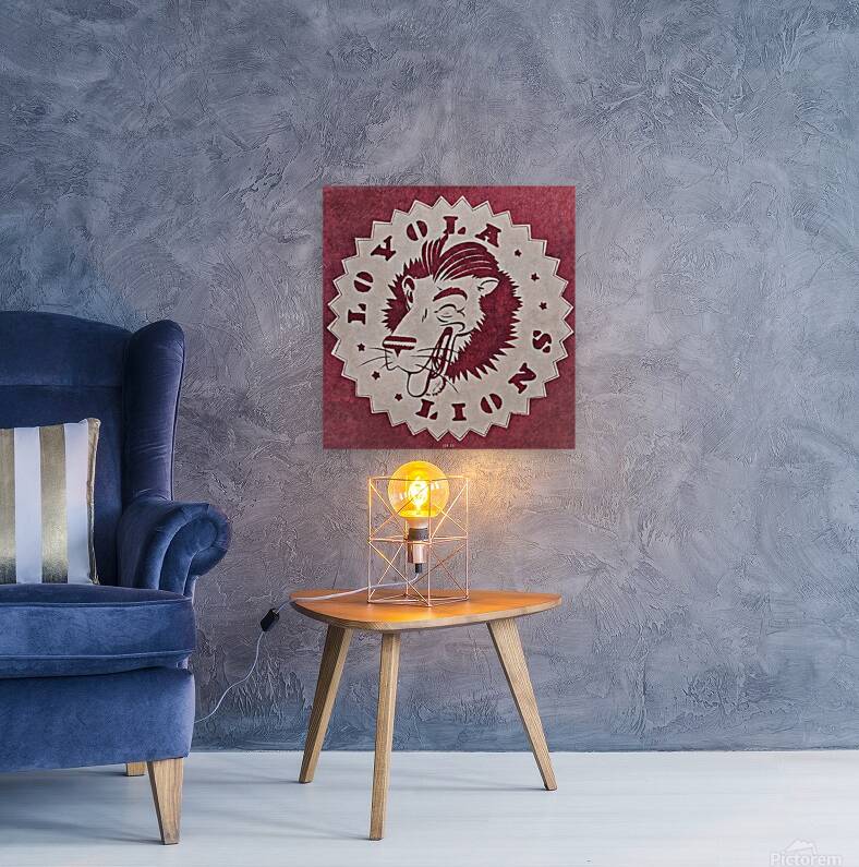 Vintage Loyola Lions Cartoon Art Reproduction