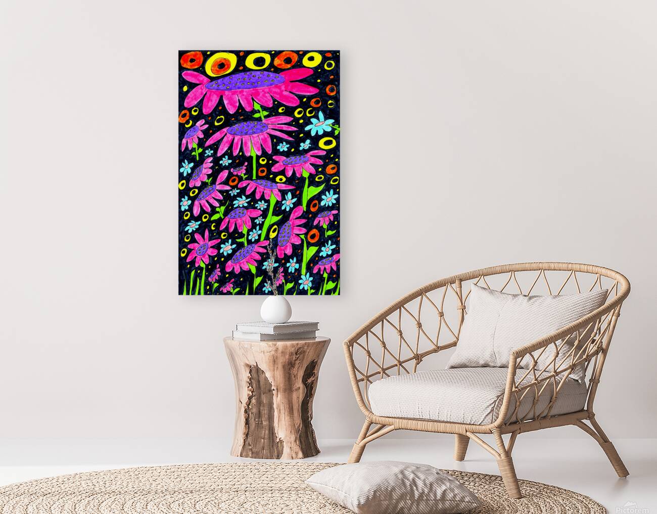 Abstract Colourful Flowers Reproduction