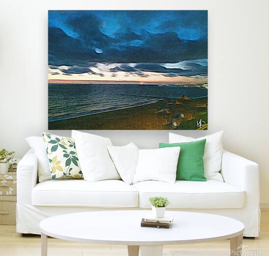 storm clouds over pier Reproduction