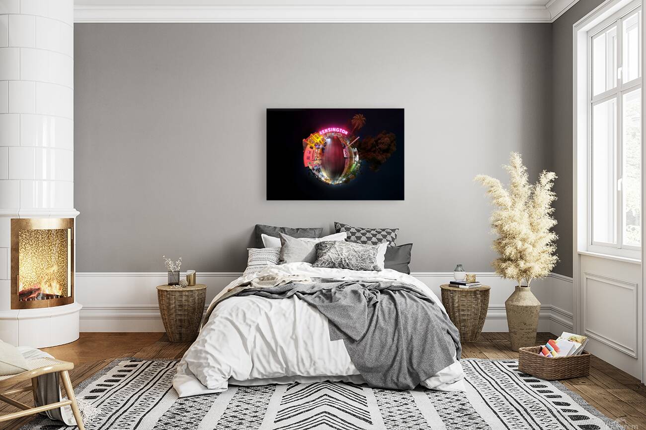 Kensington San Diego Sign Little Planet Night Reproduction